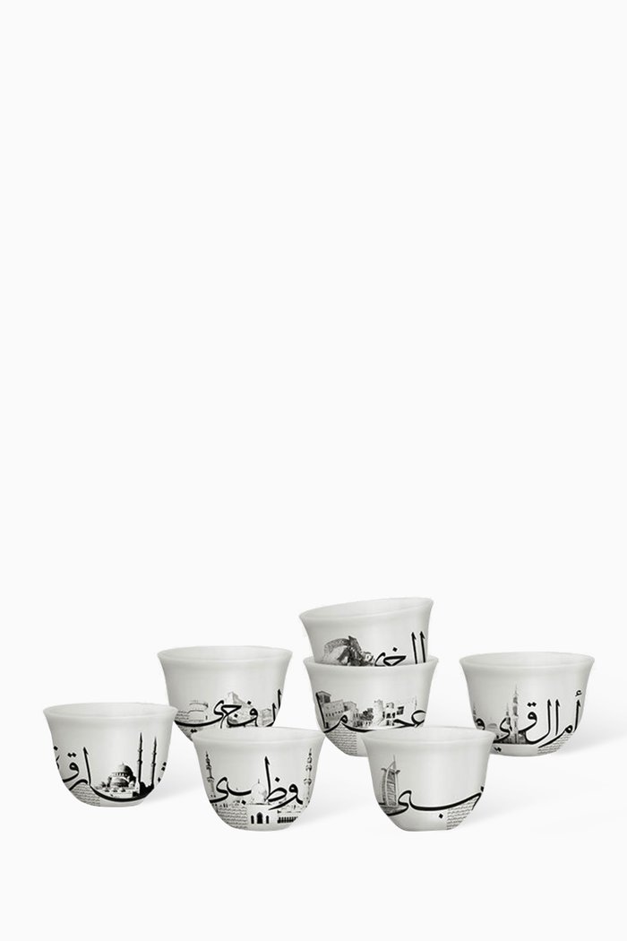 

Emirates Coffee Cups in Porcelain, Set of 7, Multicolour
