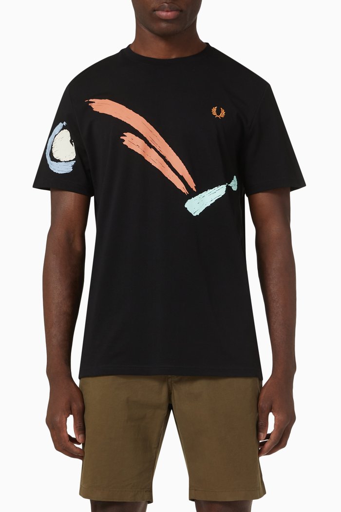 

Abstract Bouncing Ball T-shirt in Cotton Jersey, Black