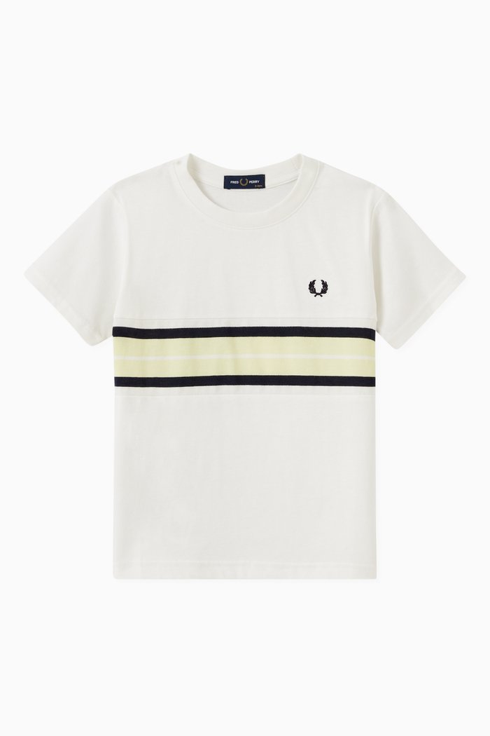 

Tramline Panel T-shirt in Cotton Jersey, White