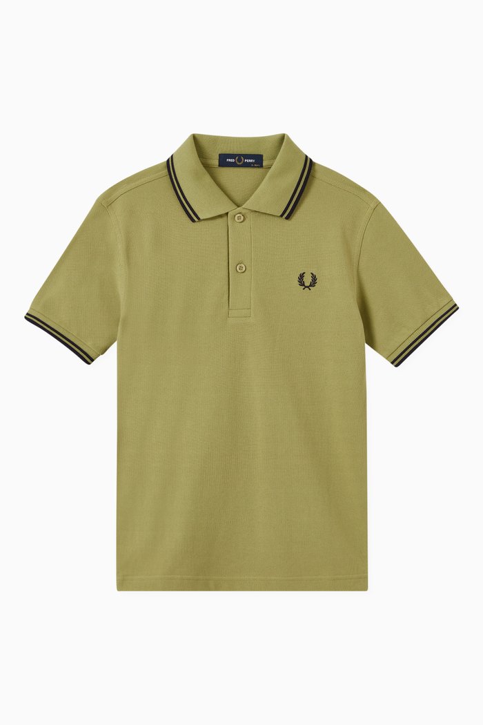 

Twin Tipped Polo Shirt in Cotton Piqué, Green