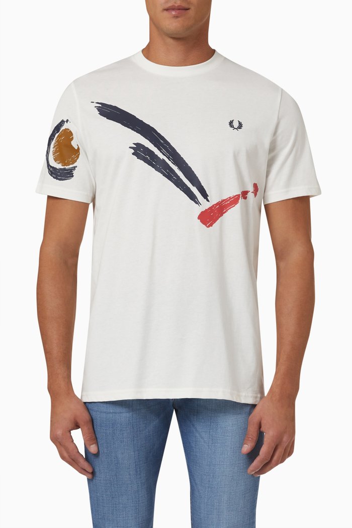 

Abstract Bouncing Ball T-shirt in Cotton Jersey, White