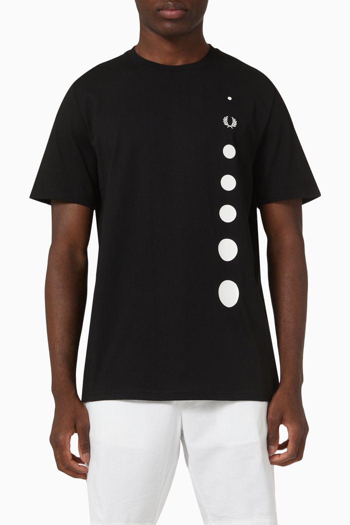 

Gradient Dot T-shirt in Cotton Jersey, Black