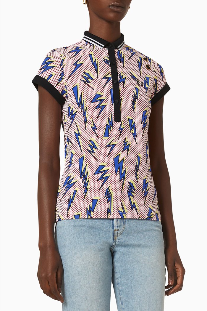

x Amy Winehouse Lightning Polo Shirt in Cotton Piqué, White