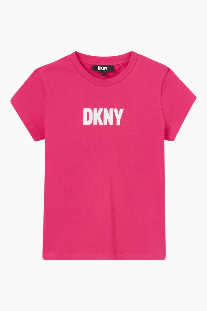 Logo Print T-shirt in Cotton, Pink