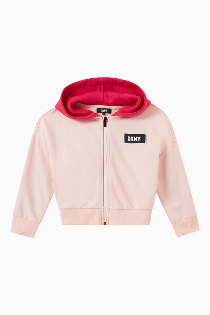 

Logo Patch Hoodie in Cotton, Pink
