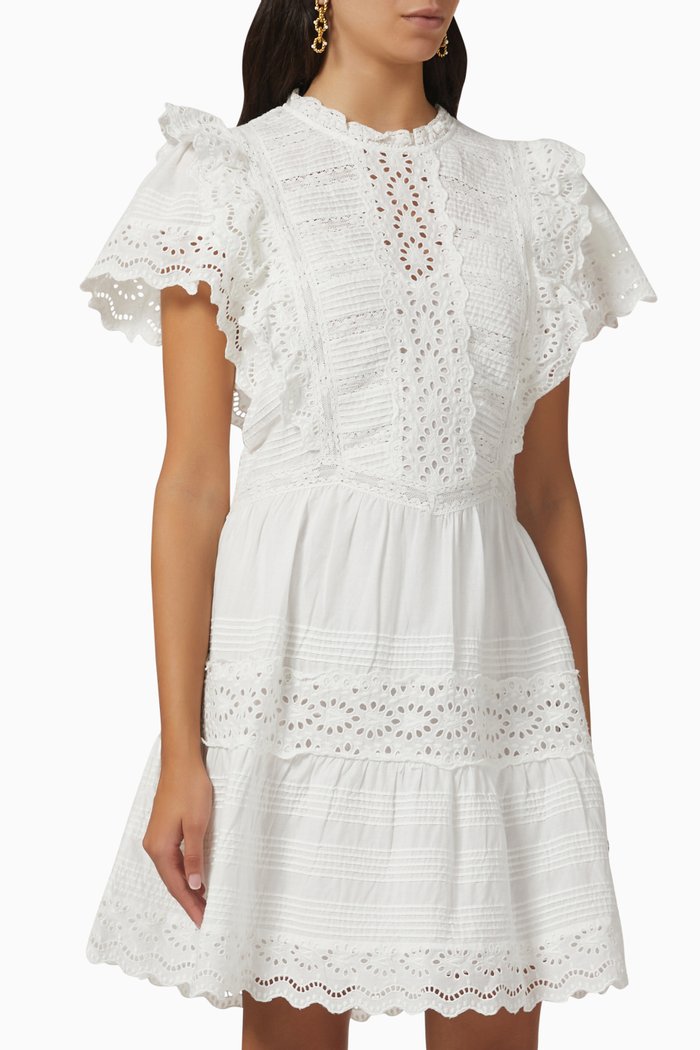 

Georgina Eyelet Tunic Dress in Cotton, White