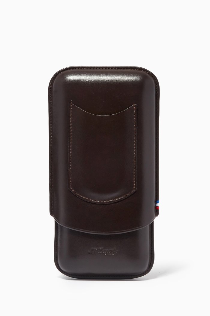 

Cigar Case in Calfskin Leather, Brown