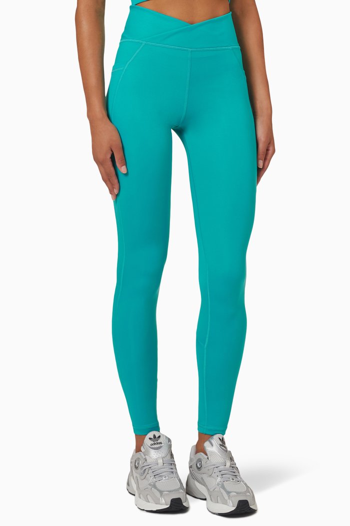 

Revive Cross Front Leggings in Nylon, Green