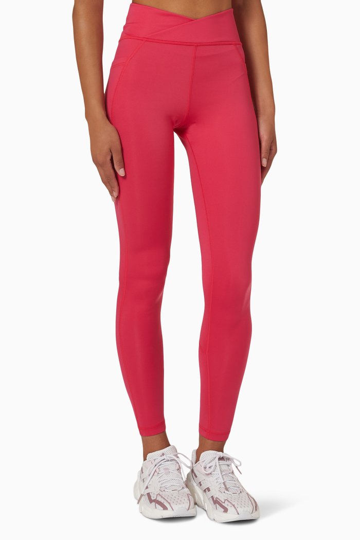 

Revive Cross Front Leggings in Nylon, Red
