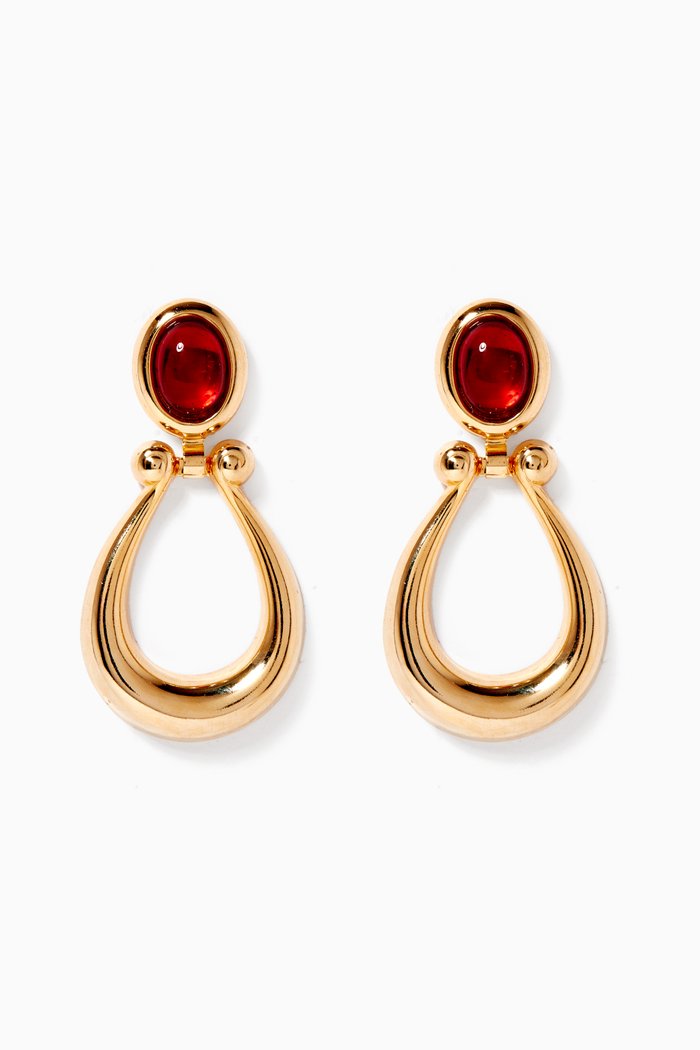 

Rediscovered 1980s Vintage Door Earrings, Gold