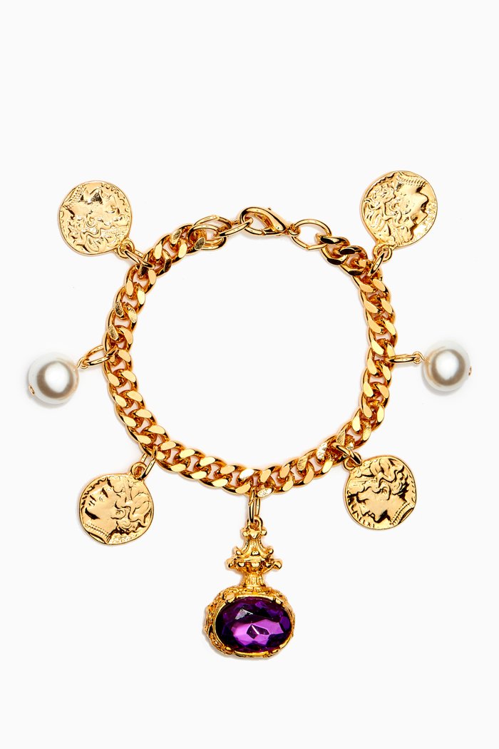 

Rediscovered 1980s Vintage Charm Bracelet, Gold
