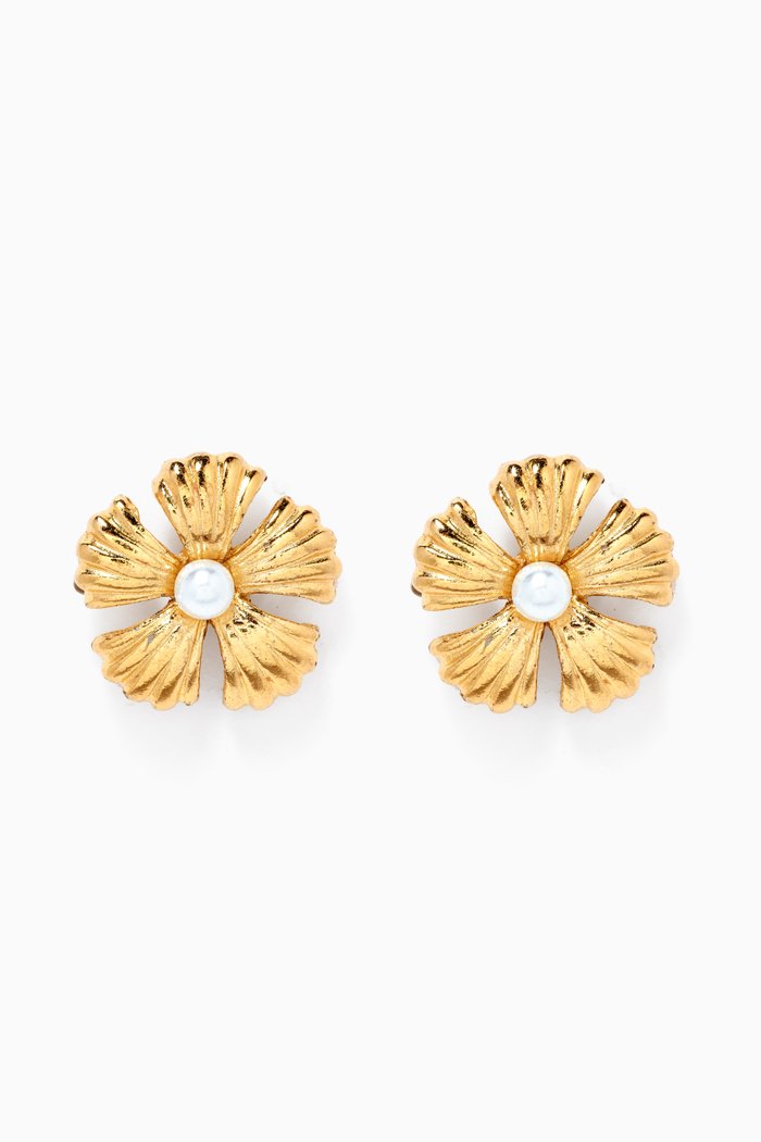 

Rediscovered 1980s Vintage Stud Earrings, Gold