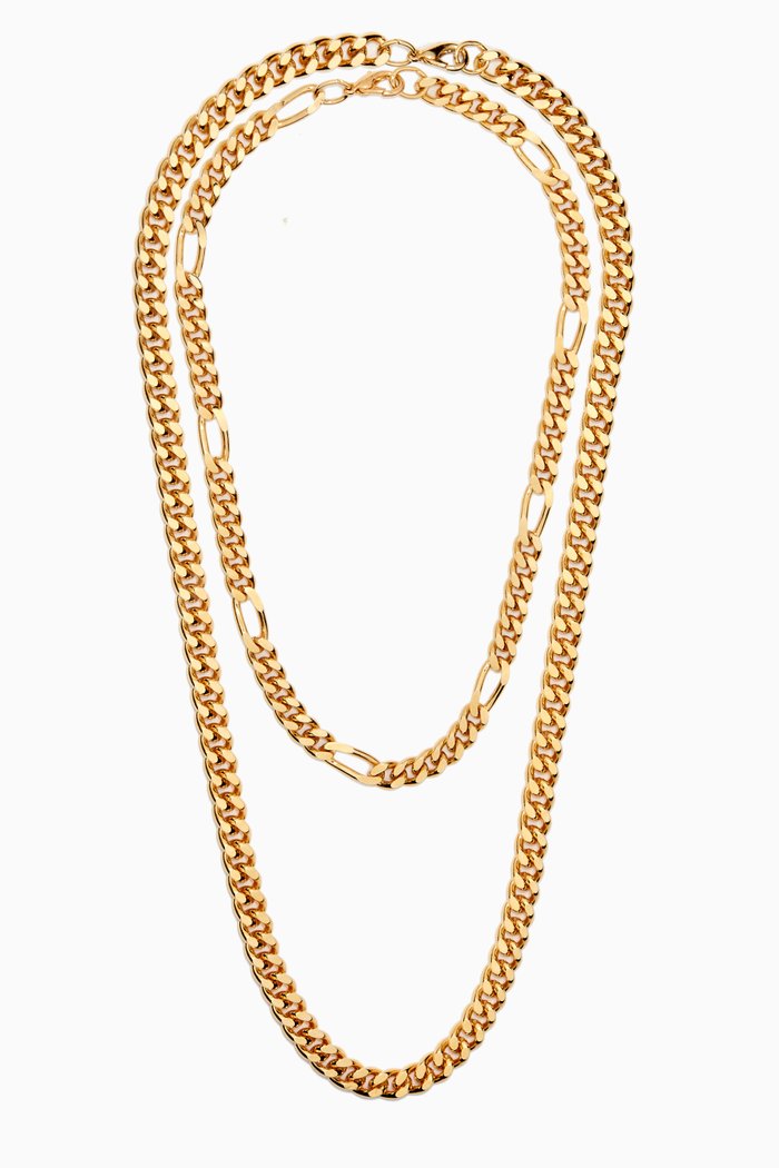 

Rediscovered 1990s Vintage Necklace, Set of 2, Gold