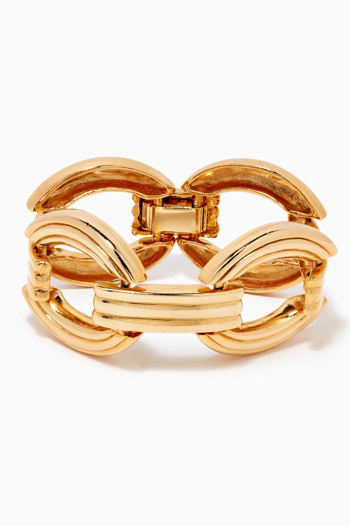 

Rediscovered 1980s Vintage Art Deco Bracelet, Gold