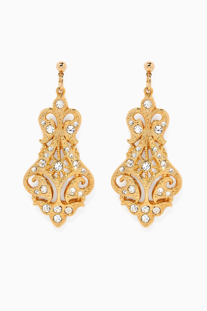 

Rediscovered 1990s Vintage Chandelier Earrings, Gold