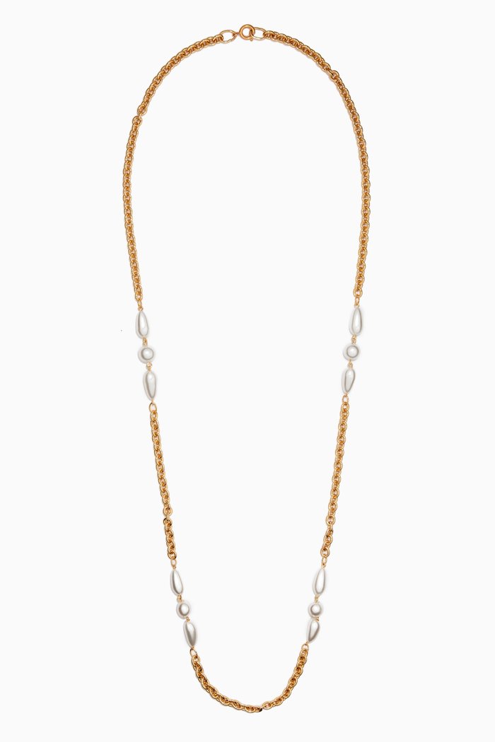 

Rediscovered 1980s Vintage Long Necklace, Gold