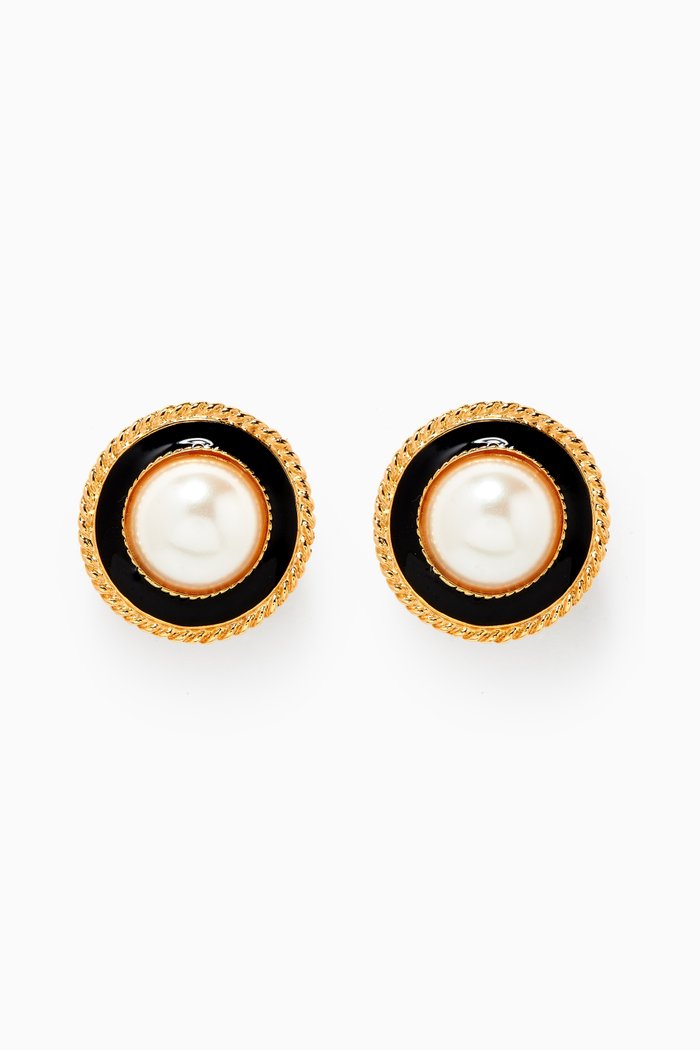 

Rediscovered 1990s Vintage Clip Stud Earrings, Gold