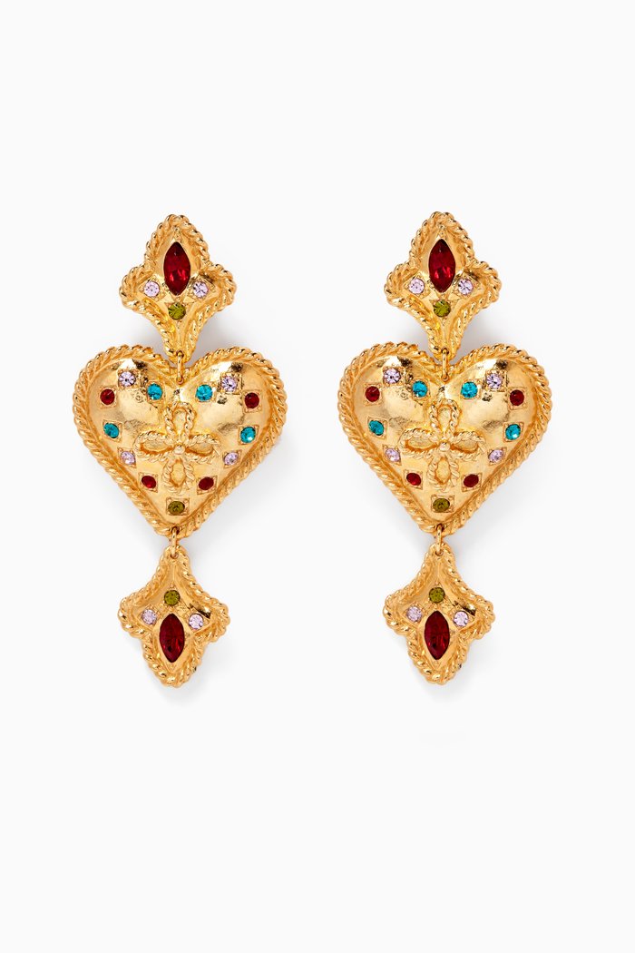 

Rediscovered 1980s Vintage Renaissance Clip Earrings, Gold