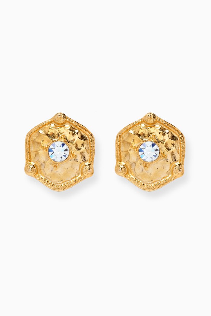

Rediscovered 1980s Vintage Clip Stud Earrings, Gold