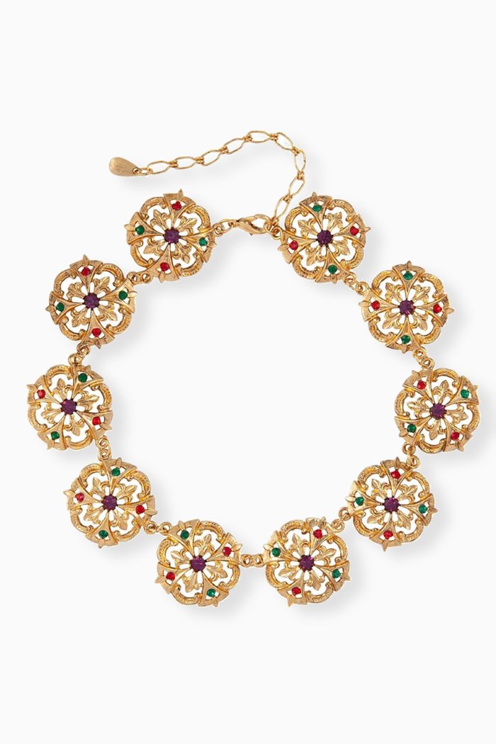 

Rediscovered 1980s Vintage Byzantine Necklace, Gold