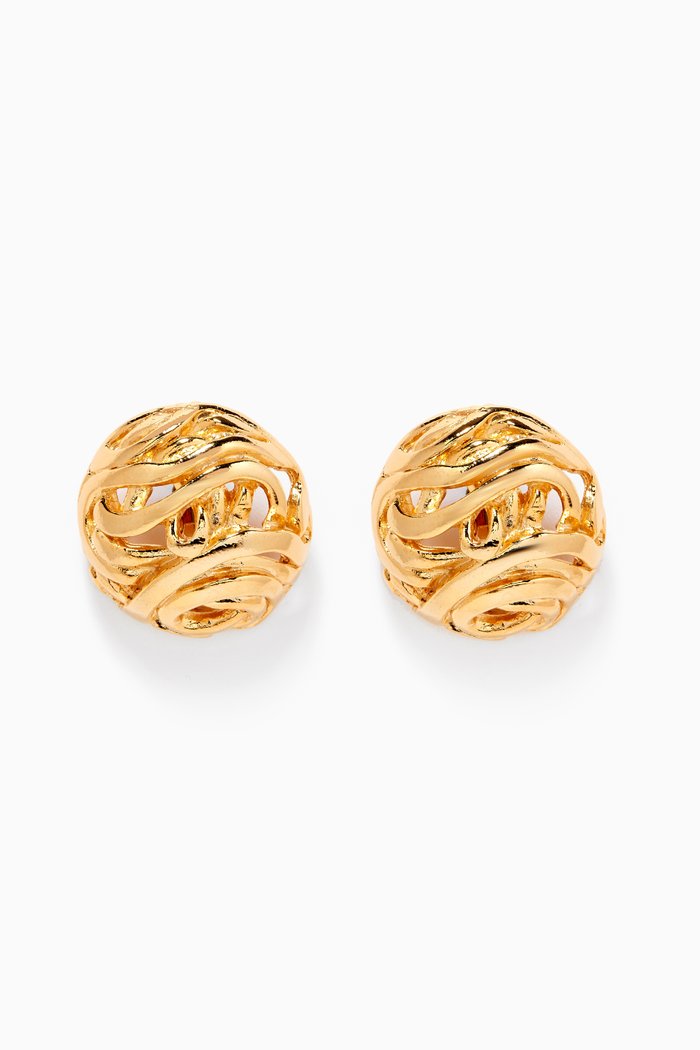 

Rediscovered 1980s Vintage Swirl Clip Earrings, Gold