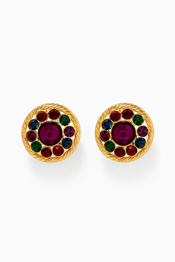 

Rediscovered 1990s Vintage Clip Stud Earrings, Gold