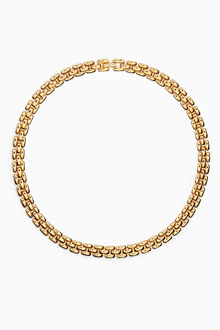 

Rediscovered 1990s Vintage Watch Band Necklace, Gold