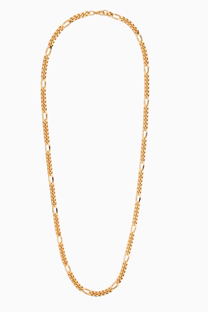 

Rediscovered 1990s Vintage Figaro Chain Long Necklace, Gold