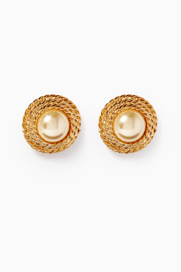 

Rediscovered 1990s Vintage Clip Earrings, Gold