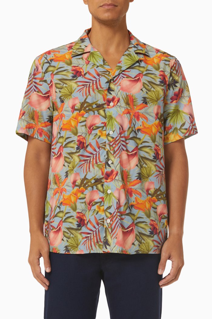 

Printed Shirt in Cotton, Blue