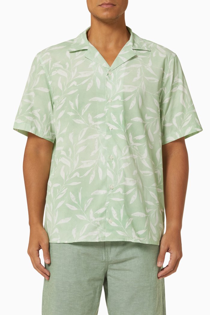 

Printed Shirt in Cotton, Green