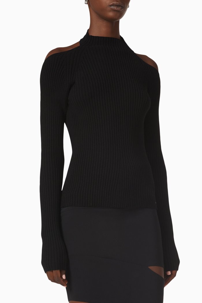 

Open Back Top in Jersey, Black