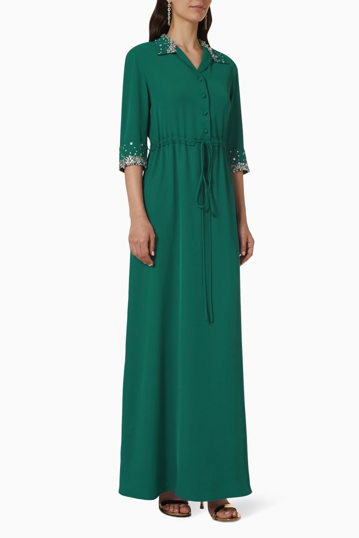

Embellished Shirtdress, Green