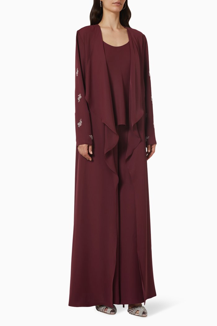 

Embellished Kaftan Set, Burgundy