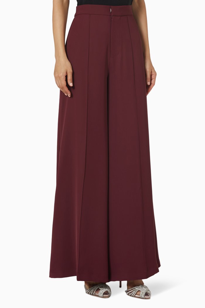 

Wide-leg Pants, Burgundy