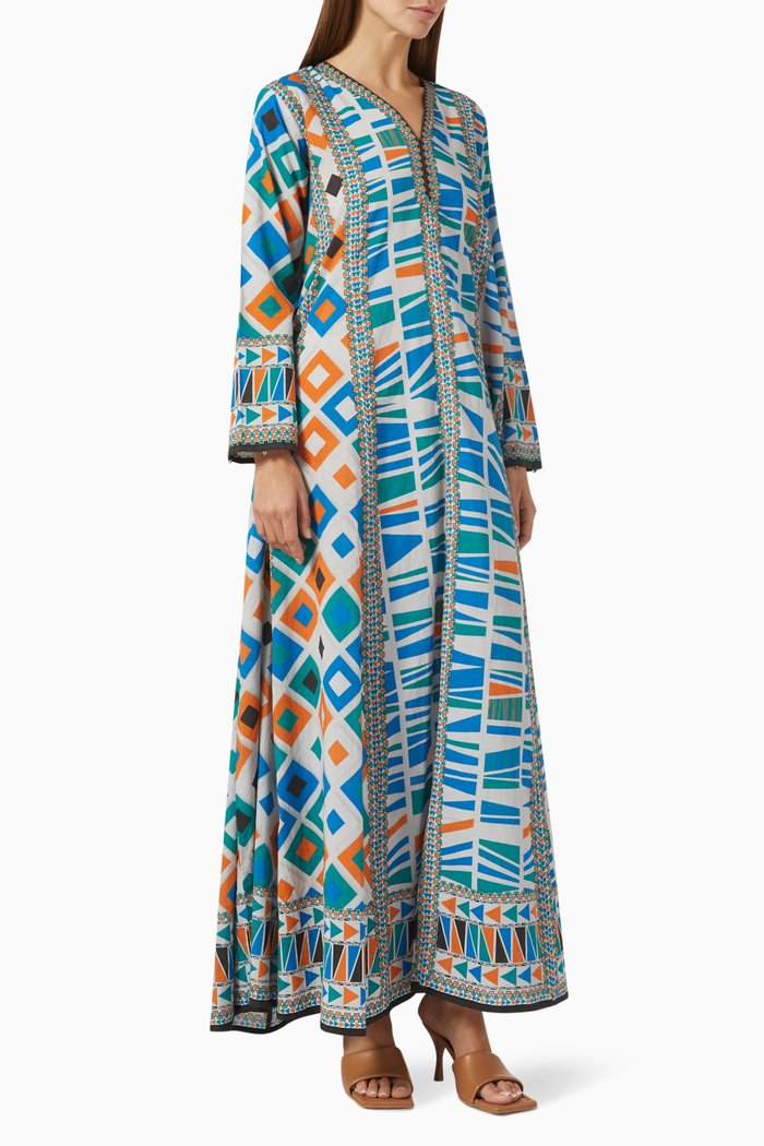 

Olivia Kaftan in Cotton, Blue