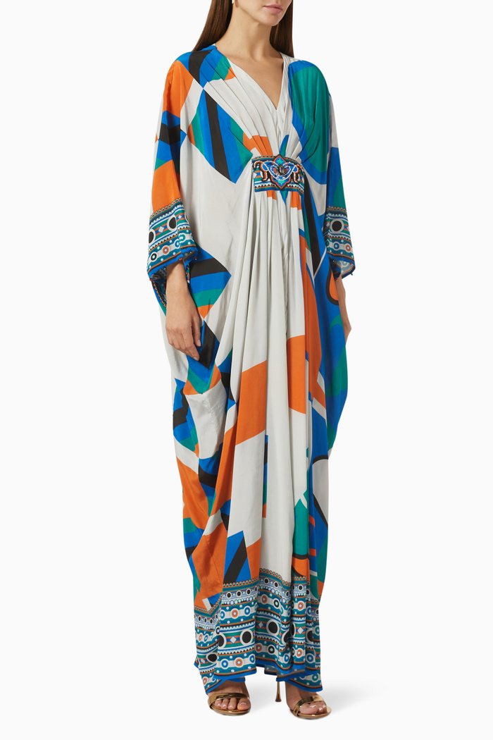 

Imama Kaftan in Bemberg Crepe, Multicolour