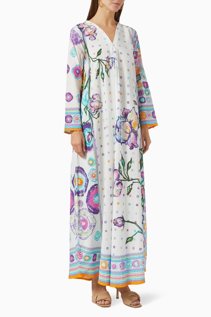 

Vincent 1 Kaftan in Cotton, White