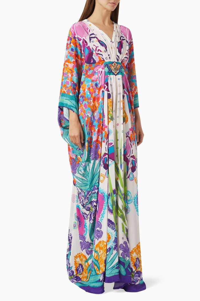 

Vincent 2 Kaftan in Bemberg Crepe, Multicolour