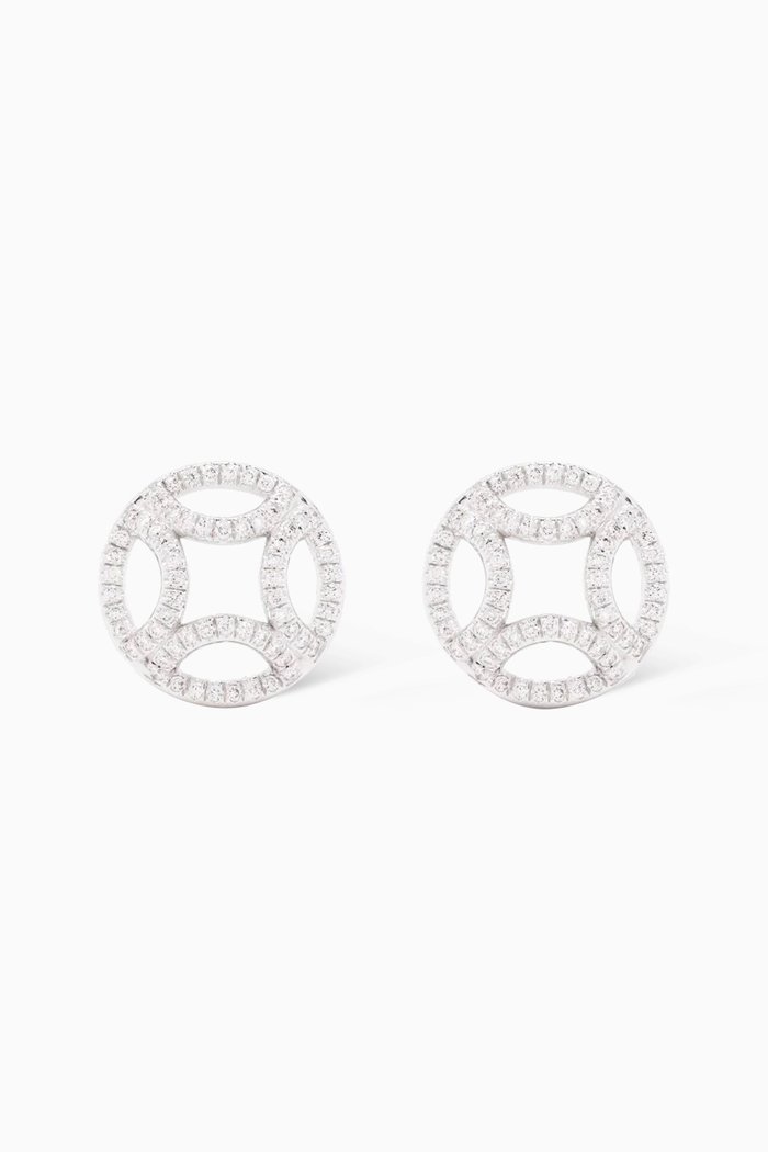 Perpétuel.le Diamond Pavée Earrings in 18k Recycled White Gold