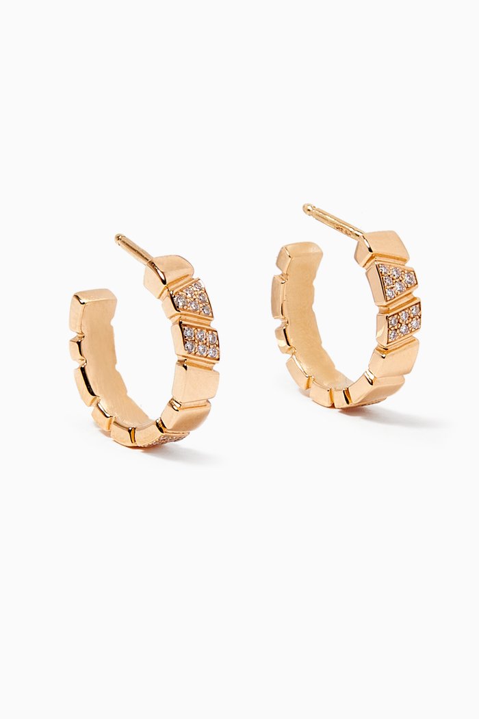 

Ride & Love Small Semi-pavée Earrings in 18k Recycled Yellow Gold