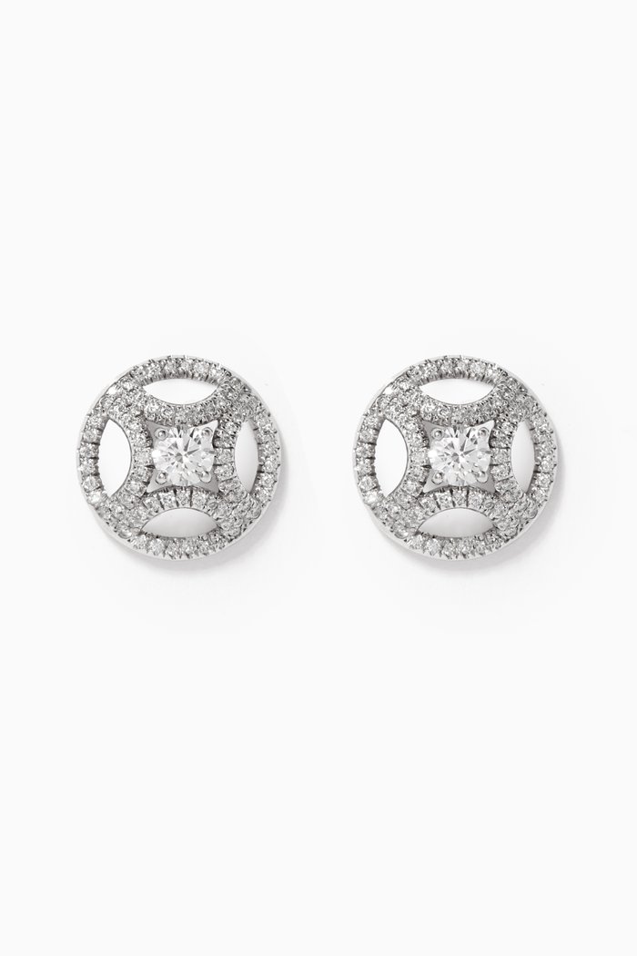 Perpétuel.le Diamond Pavée Earrings in 18k Recycled White Gold
