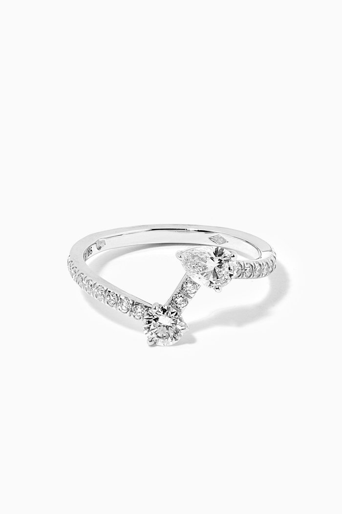 Toi+Moi Diamond Pavée Ring in 18k Recycled White Gold