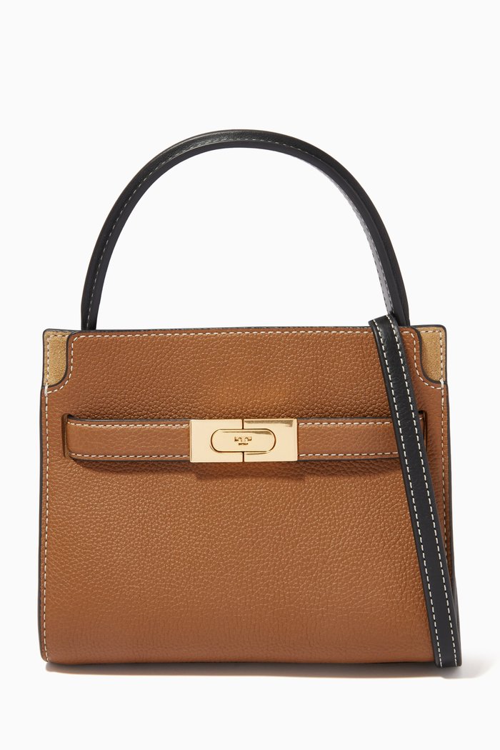

Lee Radziwill Petite Top Handle Bag in Leather, Brown