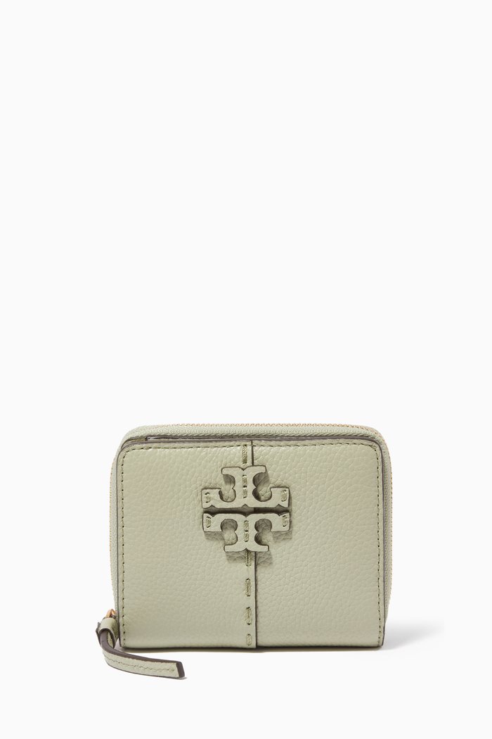 

McGraw Bi-fold Wallet in Leather, Green