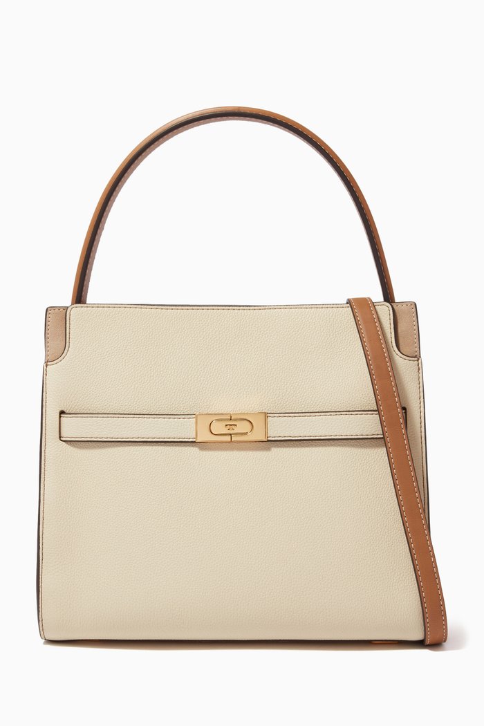 

Lee Radziwill Small Top Handle Bag in Pebbled Leather, White