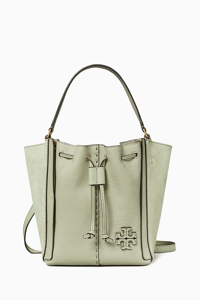 

McGraw Dragonfly Bag in Leather & Suede, Green