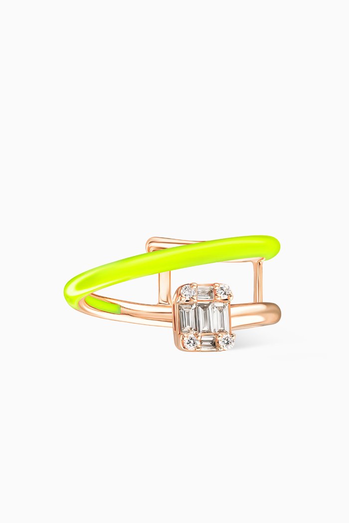 

Sukar Ceramic Enamel Diamond Ring in 18kt Rose Gold