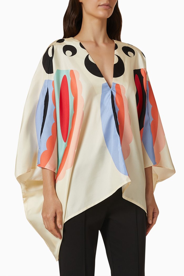 

Page Majorca Scarf Top in Silk Twill, Multicolour