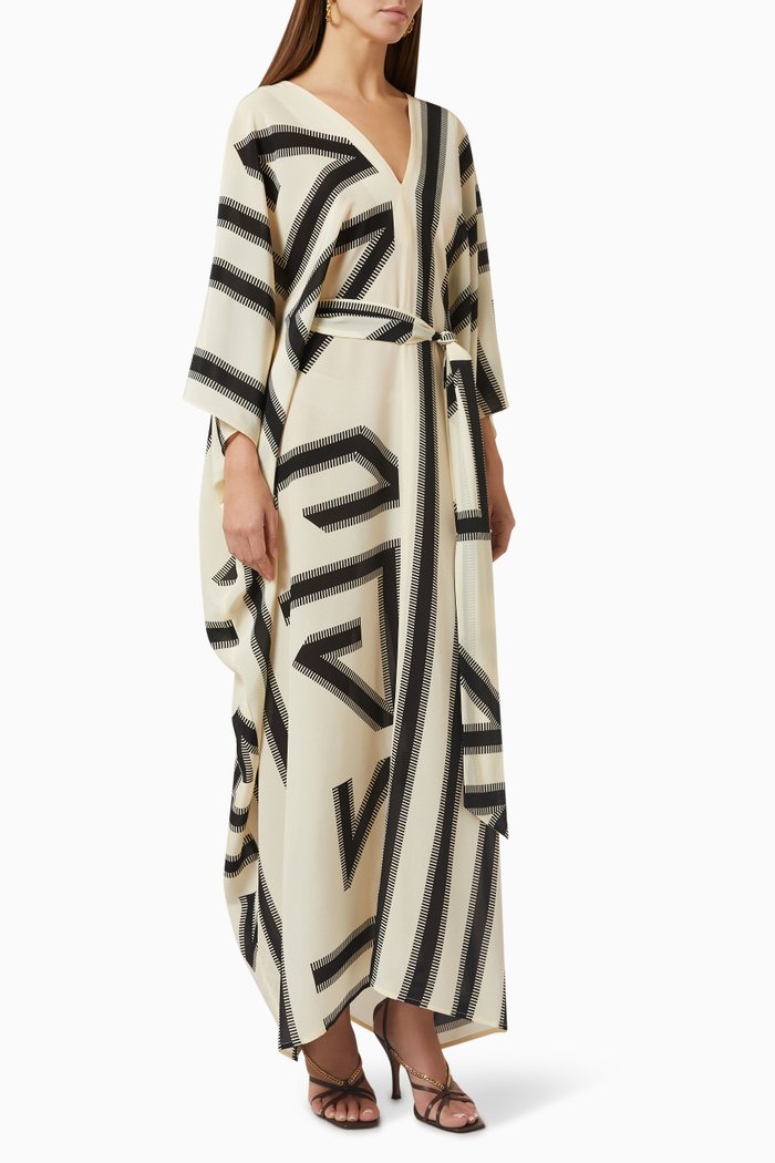 

Renzo Capri Maxi Dress in Silk Crepe de Chine, Neutral